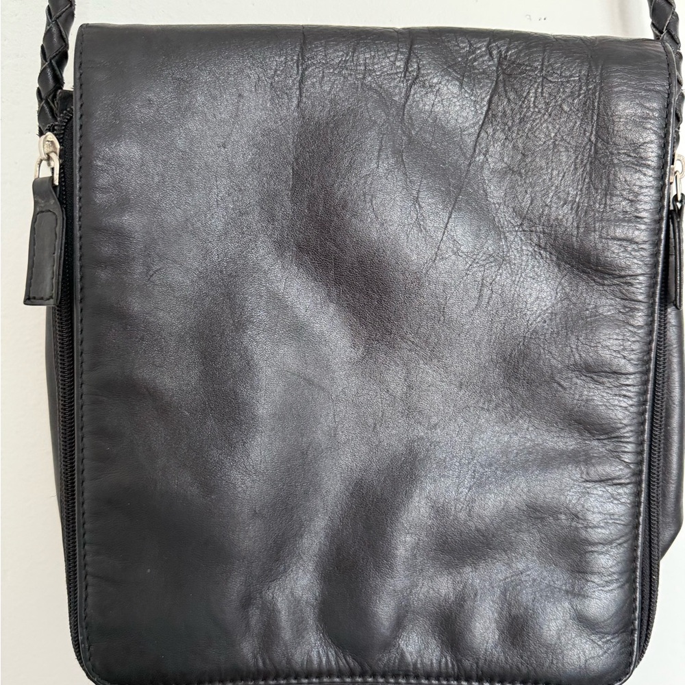 Black Leather Crossbody Bag